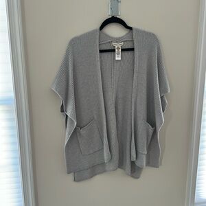 Grey Open Poncho Wrap